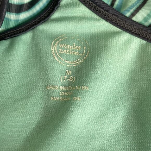 Wonder Nation Girl's One Piece Swimsuit Swirl Green Size 7/8 - Picture 3 of 3